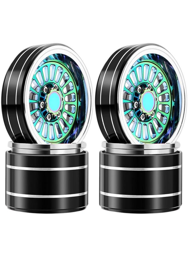 GLOBACT Turbine 1.9 Beadlock Wheel Rim Deep Dish Offset -10mm Aluminum Wheel Set for 1/10 SCX10 TRX4 VS4-10 Gen8 RC Crawler Upgrade (Green) - Image 1